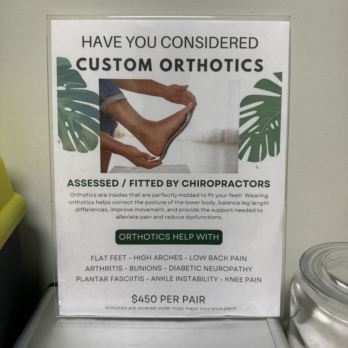 Custom orthotics at The Healing Theory